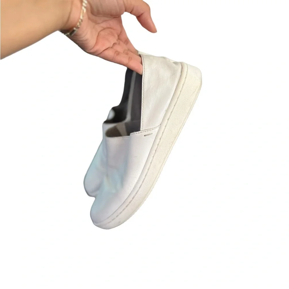 EILEEN FISHER Panda Leather White Sneakers Slip On Shoes